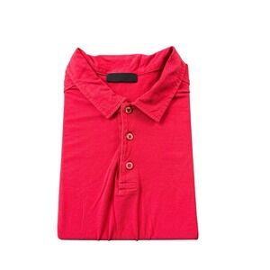 Prada Milano Red Cotton S/S Men's Polo Shirt Size 2XL Fits XL